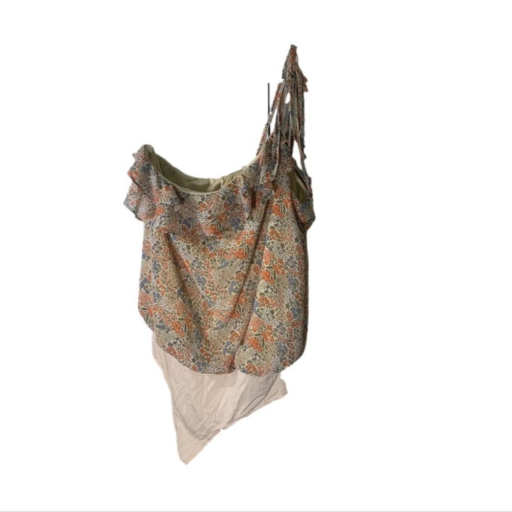 Heyson Medium Cream Floral One Shoulder‎ Bodysuit